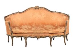A Louis XV carved giltwood and painted sofa