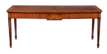 Y An Edwardian mahogany, satinwood, tulipwood, sycamore and marquetry centre or hall table