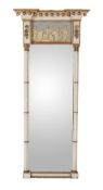 A white painted pier or overmantel wall mirror