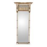 A white painted pier or overmantel wall mirror