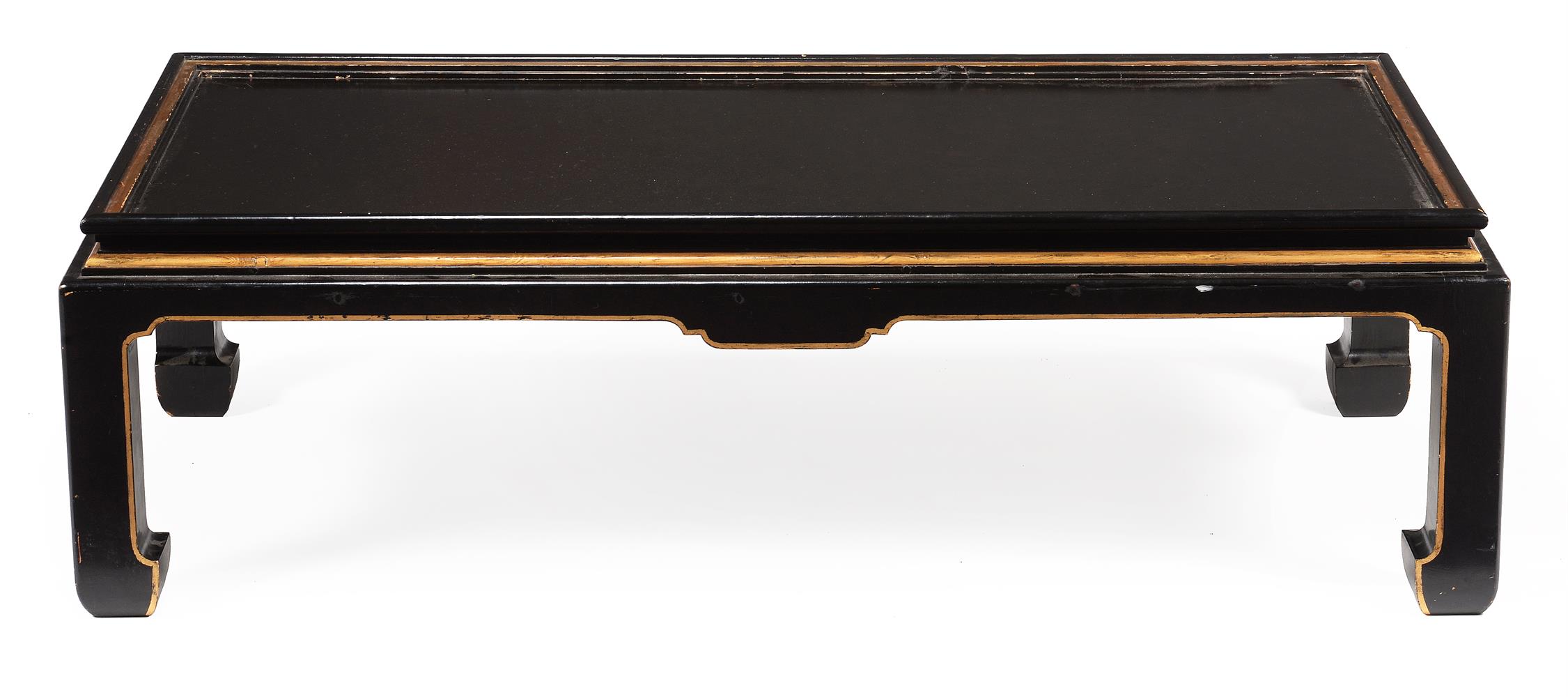 A black painted and parcel gilt low centre table in Chinoiserie taste - Image 2 of 2