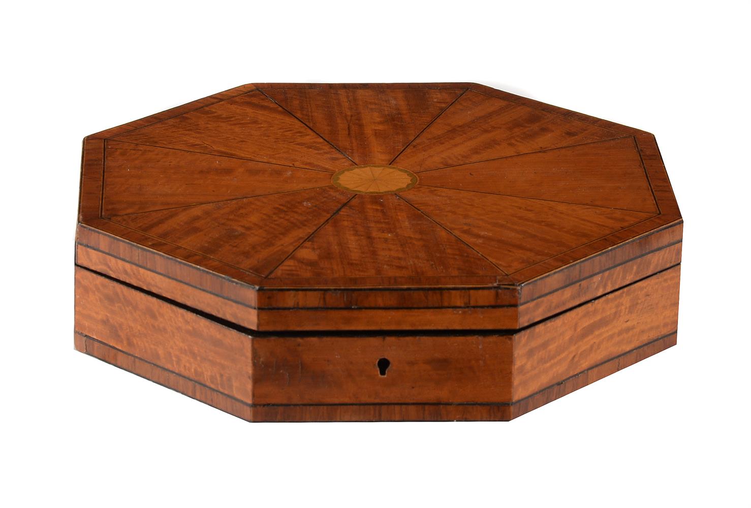 Y A satinwood and rosewood banded work box - Image 2 of 6