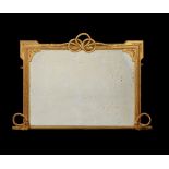 A Victorian giltwood and composition overmantel mirror