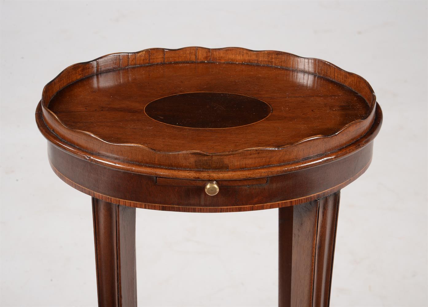 Y A George III mahogany and tulipwood banded oval urn stand - Image 2 of 3