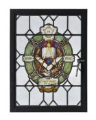 Two stained glass and leaded window panels