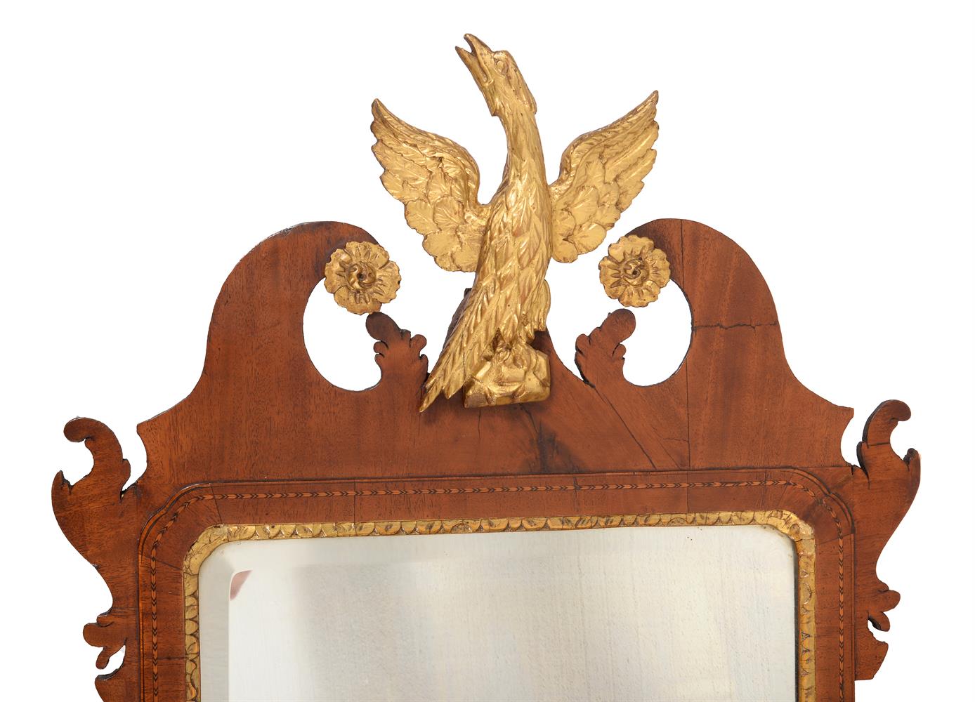 A George II walnut and parcel gilt wall mirror - Image 2 of 3