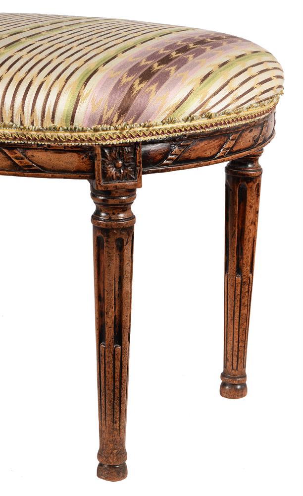 A Louis XVI walnut stool - Image 2 of 2