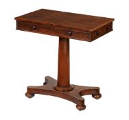 Y A George IV rosewood pedestal side table