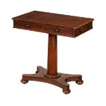 Y A George IV rosewood pedestal side table