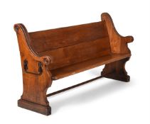 A Victorian oak church pew