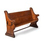 A Victorian oak church pew