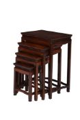A nest of four Chinese hardwood tables