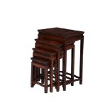 A nest of four Chinese hardwood tables