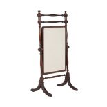 A George III mahogany cheval mirror