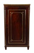 A Continental, probably Russian, mahogany and gilt brass mounted small press cupboard