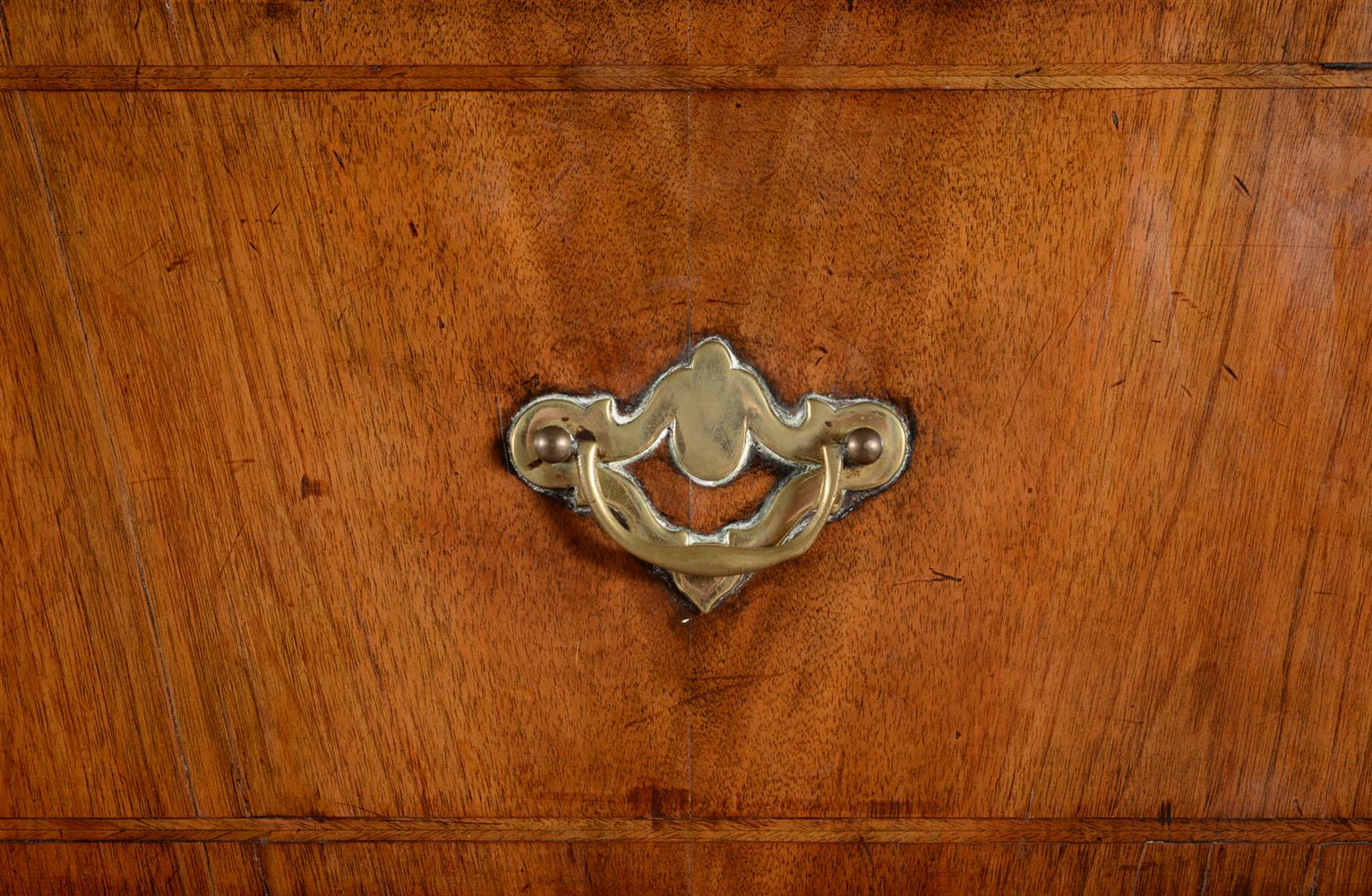 A George II walnut and feather banded chest on chest - Image 2 of 2