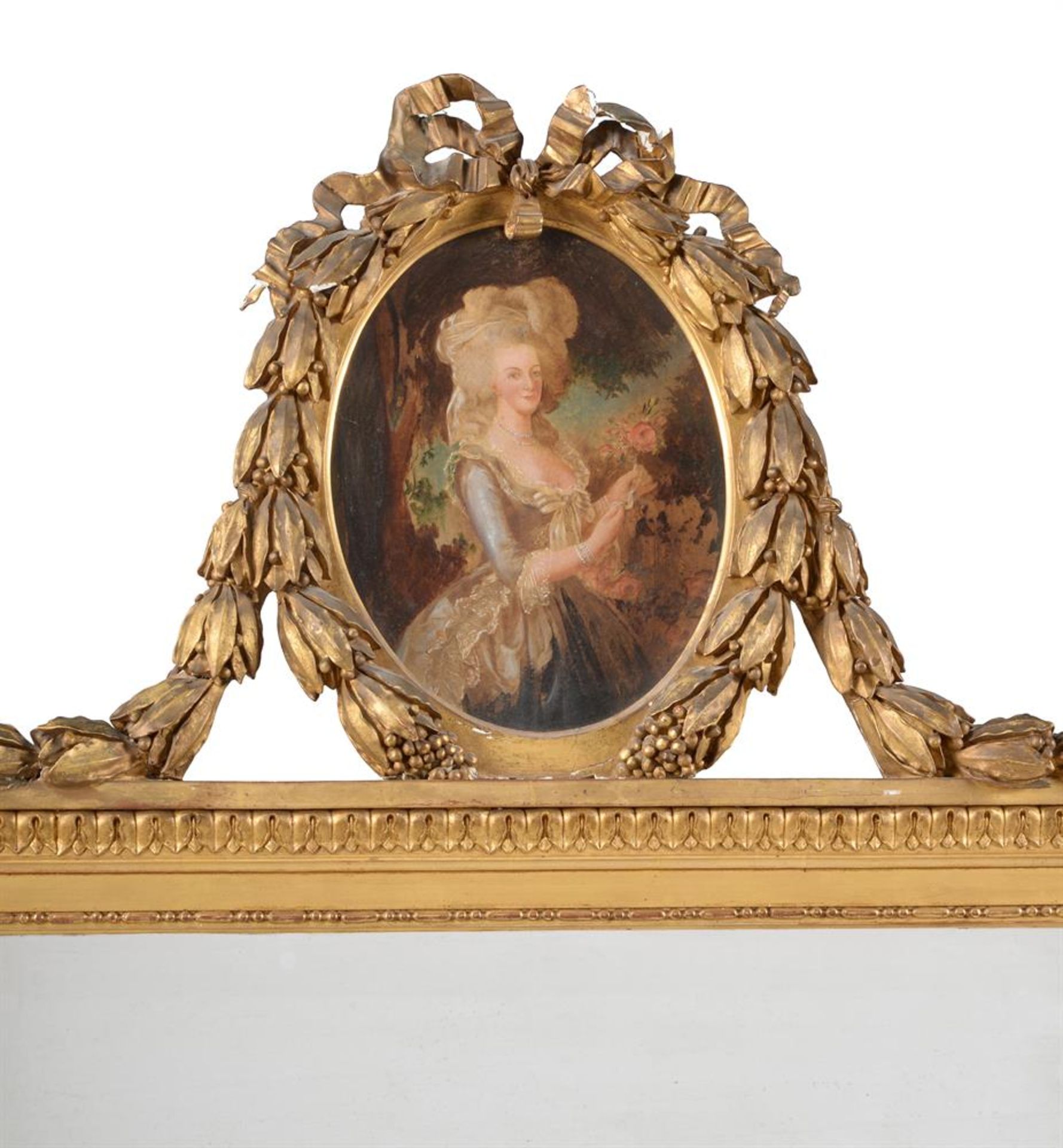 A giltwood and composition wall mirror in late 18th century style - Bild 2 aus 3