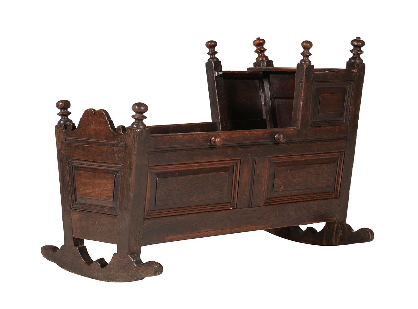 A William III oak child's cradle