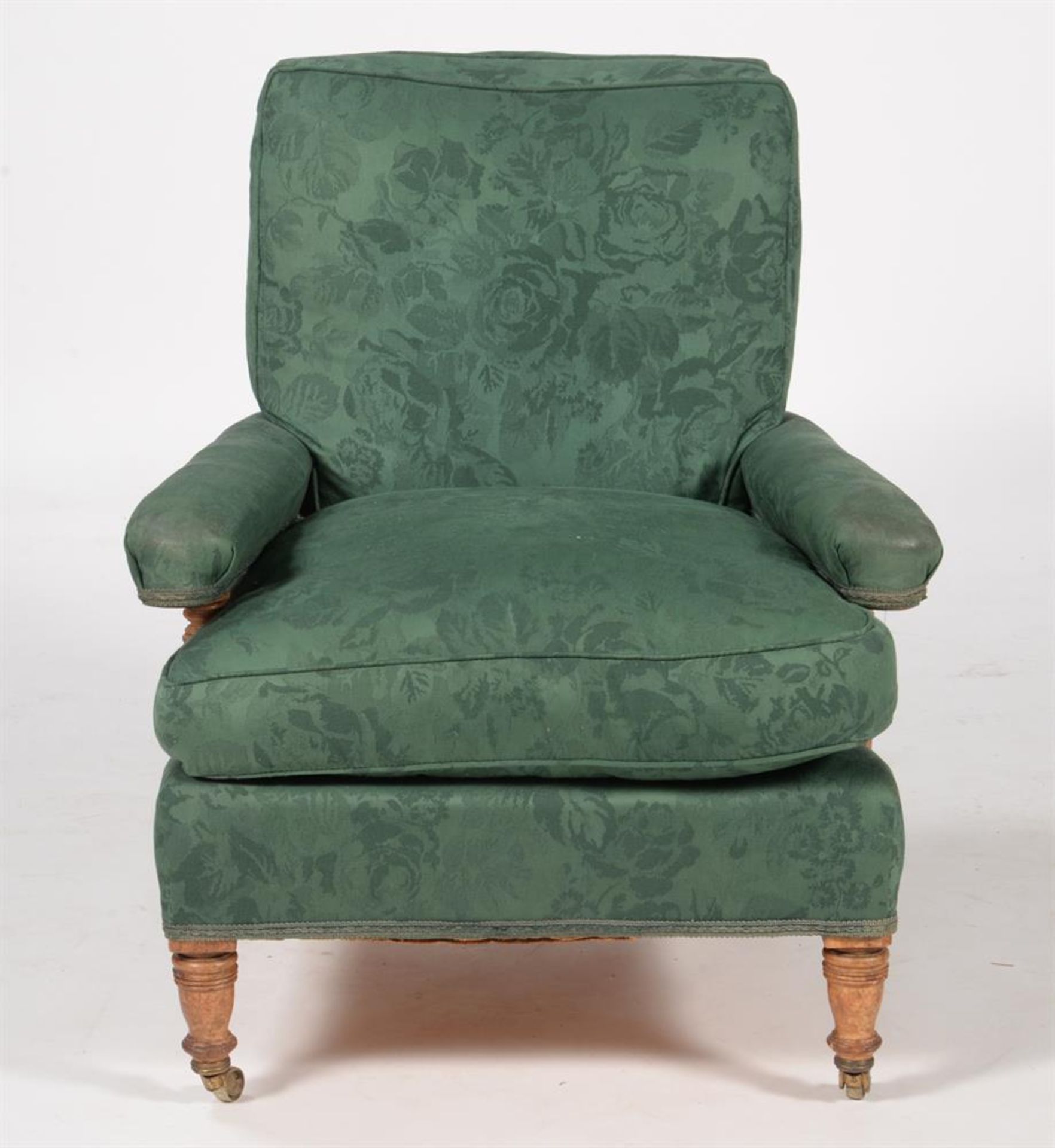 A late Victorian walnut and upholstered armchair - Bild 2 aus 2