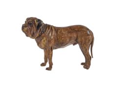 A cold painted model of a mastiff