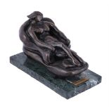 λ Ella Goulden (20th century), a bronze sculpture of a female figure