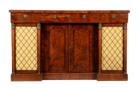 A mahogany side cabinet in Regency style