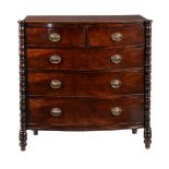 A Regency mahogany and ebonised chest of drawers