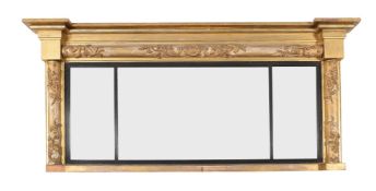 A George IV giltwood overmantel wall mirror