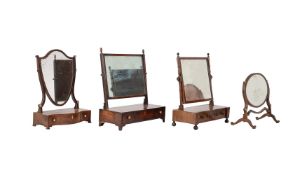 Y A group of four various dressing table mirrors