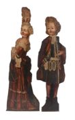 A pair of polychrome painted dummy boards
