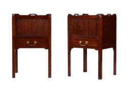 A pair of mahogany night commodes in George III style