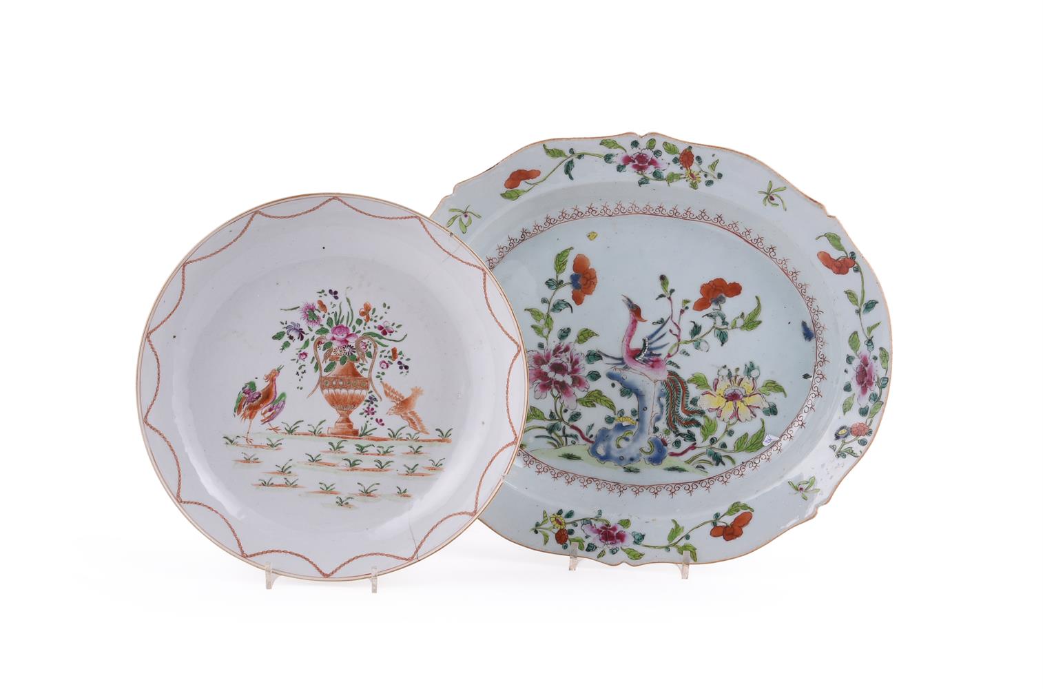 A Chinese Famille Rose oval serving dish