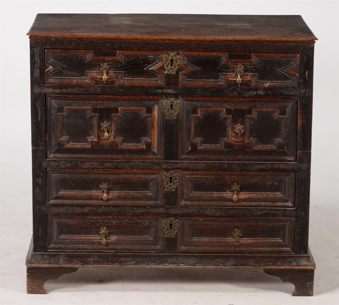 A Charles II oak chest of drawers - Image 2 of 3