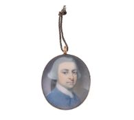 Y Attributed to Richard Crosse (British 1742-1810), A gentleman, wearing blue coat