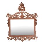 A red stained wood wall mirror in 18th century style