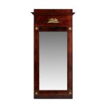 A mahogany and gilt metal mounted pier or wall mirror