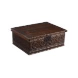 A Charles II oak bible box