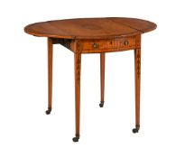 Y A satinwood and inlaid Pembroke table