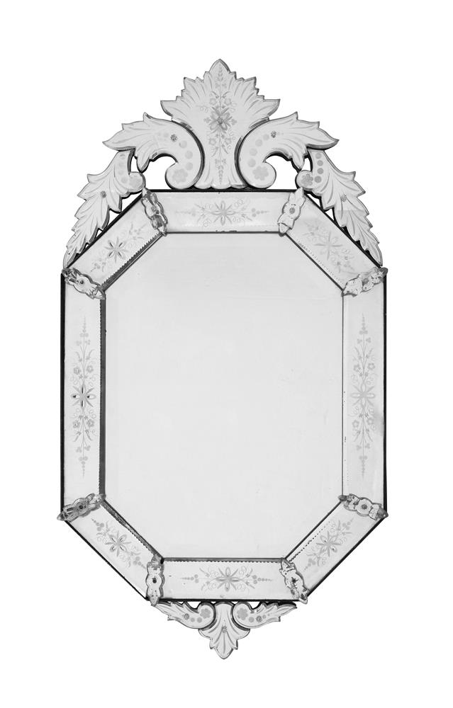 A Venetian cut glass wall mirror