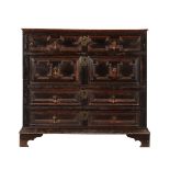 A Charles II oak chest of drawers