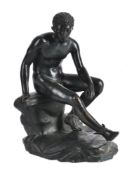 After the antique, a bronze figure of the seated Mercury