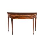 Y A George III mahogany, tulipwood banded and inlaid card table