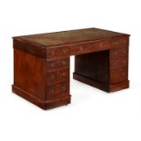 A Victorian twin pedestal desk