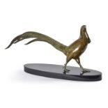 A patinated bronze model of an Oriental 'fancy' pheasant