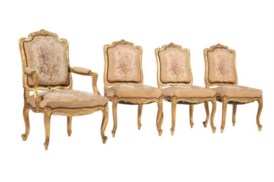 A French giltwood salon suite