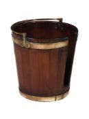 A George III mahogany and brass bound plate bucket