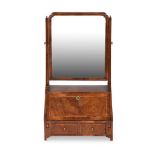 A George II walnut and feather-banded dressing mirror