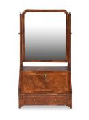 A George II walnut and feather-banded dressing mirror