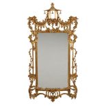 A pair of modern Italian giltwood wall mirrors in Chinese Chippendale style