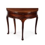 A George II walnut folding tea table